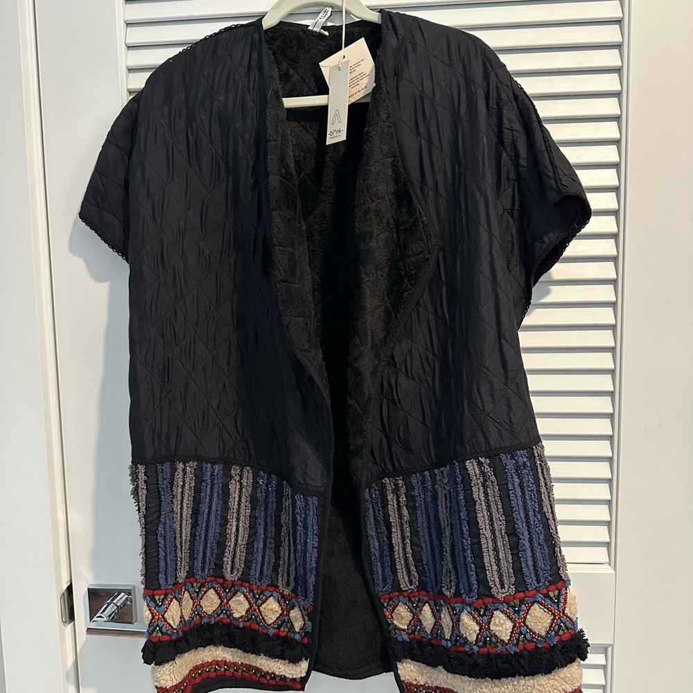 Black and Multicolor Women's Vest